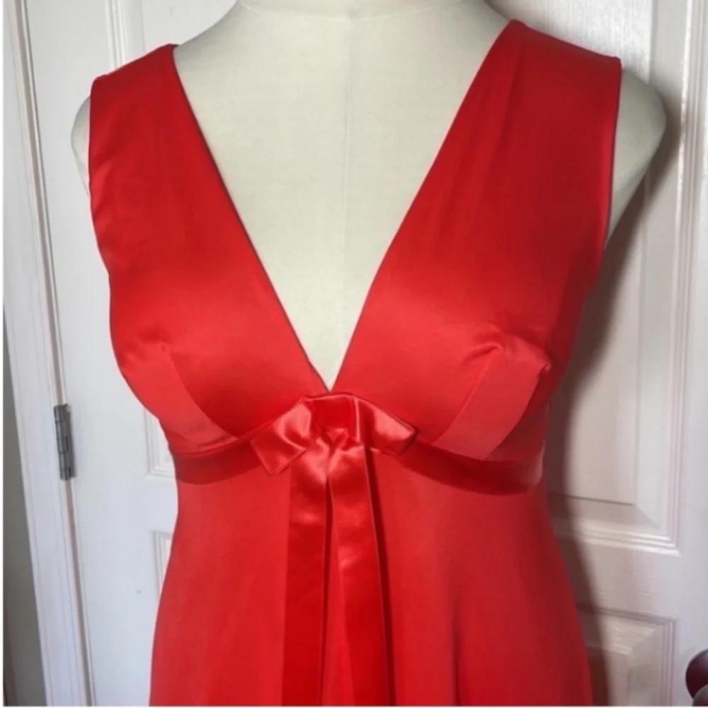 Gaymode 60s Mini Slip Dress Gown Orange Red Antron3 Christmas Party Ball Vintage - Picture 5 of 16